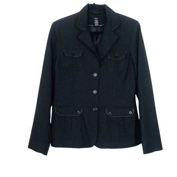 Timeless Neutral Haggar Black Single Breasted Blazer jacket Women  Size 8 - Picture 2 of 15